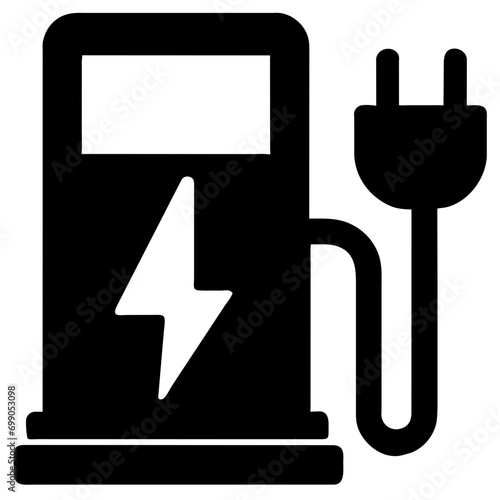 Electric vehicle charging station. vektor icon illustation