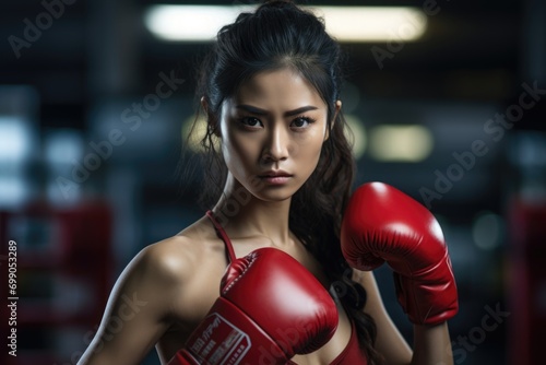 woman boxer athlete in the gym © Olha Yavorska