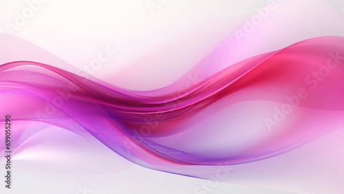 Abstract tender transparent pink purple waves design with smooth curves and soft shadows on clean modern background. Fluid gradient motion of dynamic lines on minimal backdrop