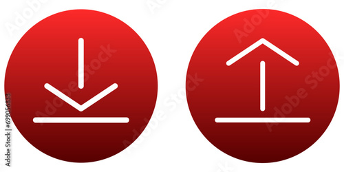 upload and download icon on circle background