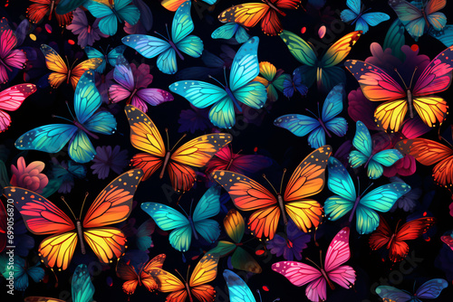 Butterflies pattern background  illustration for postcards or web design