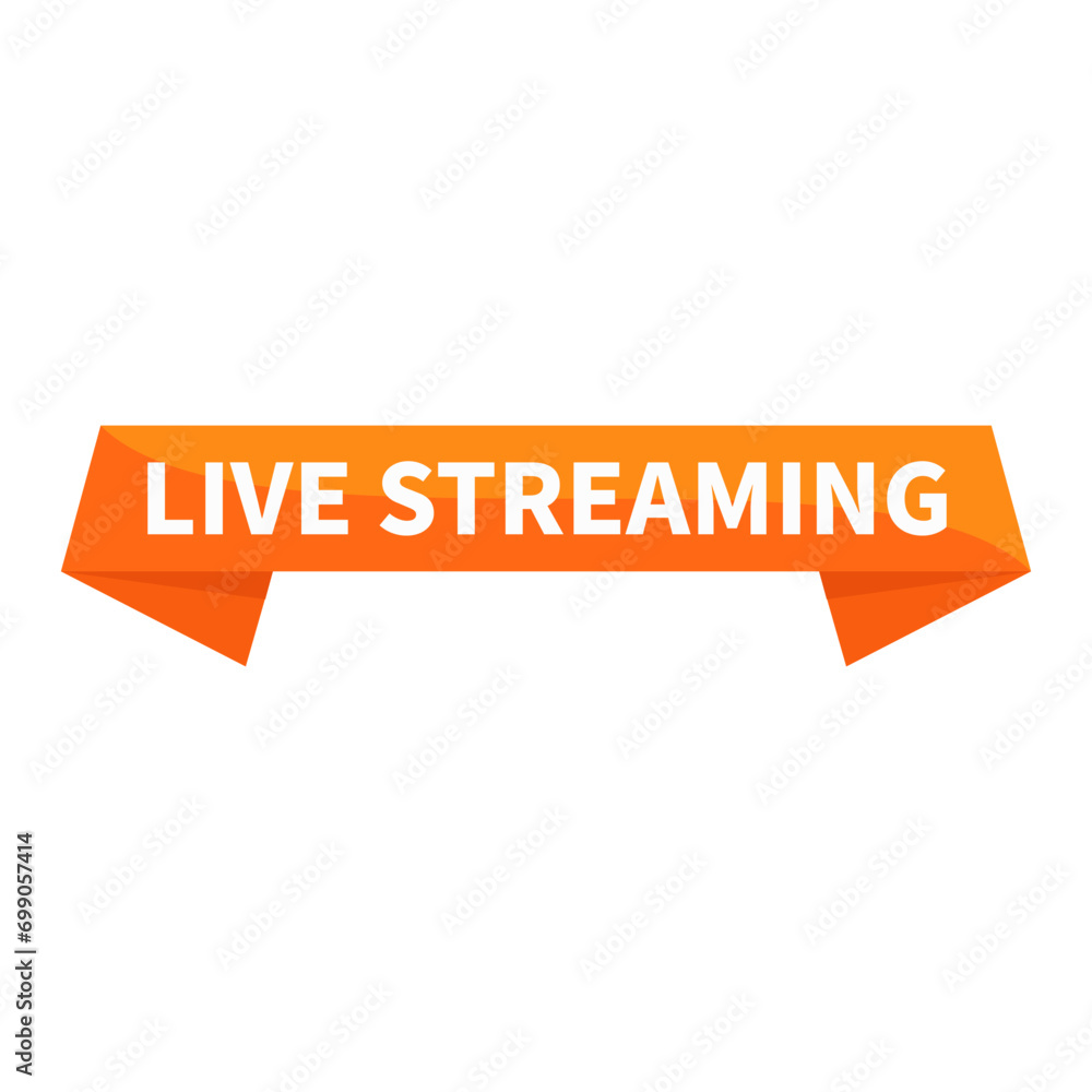 Live Streaming In Orange Rectangle Ribbon Shape For Sign Information Advertisement Business Marketing Social Media Information
Live Streaming In Orange Rectangle Ribbon Shape For Sign Information Advertisement Business Marketing Social Media Information
