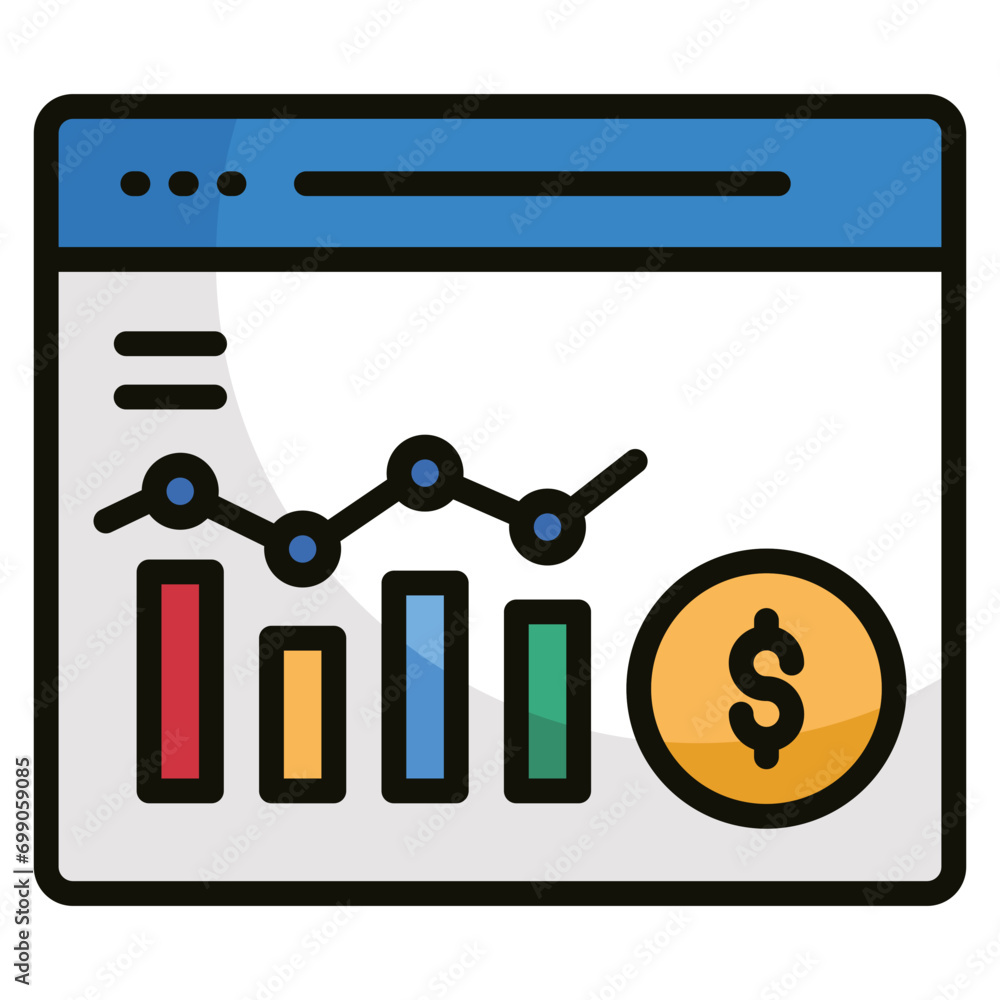 Financial Dashboard Icon Element For Design Financial Dashboard Icon Element For Design