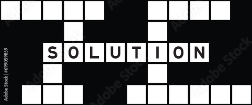 Alphabet letter in word solution on crossword puzzle background