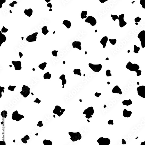 Black Flying Background Blast. Abstract Fashion Icon. Pattern Cute Circle. Black Retro Polka Background. White Color Dot. Seamless Ink Dot Concept. Vector Spot Polkadot. Black Seamless Random Fun.