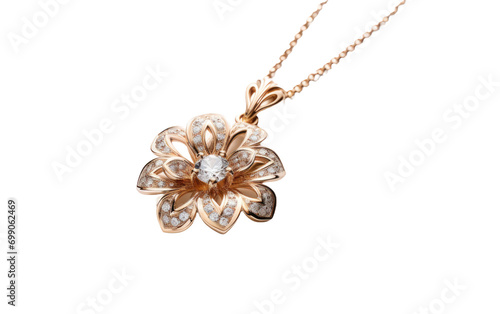 Showcasing the Beauty of an Isolated Diamond Pendant On a White or Clear Surface PNG Transparent Background.