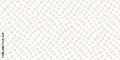 Seamless geometric pattern with woven and distorted checkers photo