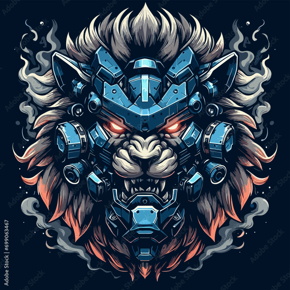 tshirt artwork lion warrior