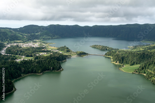Lake Verde and Lake Azul in Sao Miguel in Azores