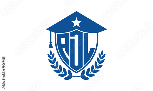 ADL three letter iconic academic logo design vector template. monogram, abstract, school, college, university, graduation cap symbol logo, shield, model, institute, educational, coaching canter, tech photo