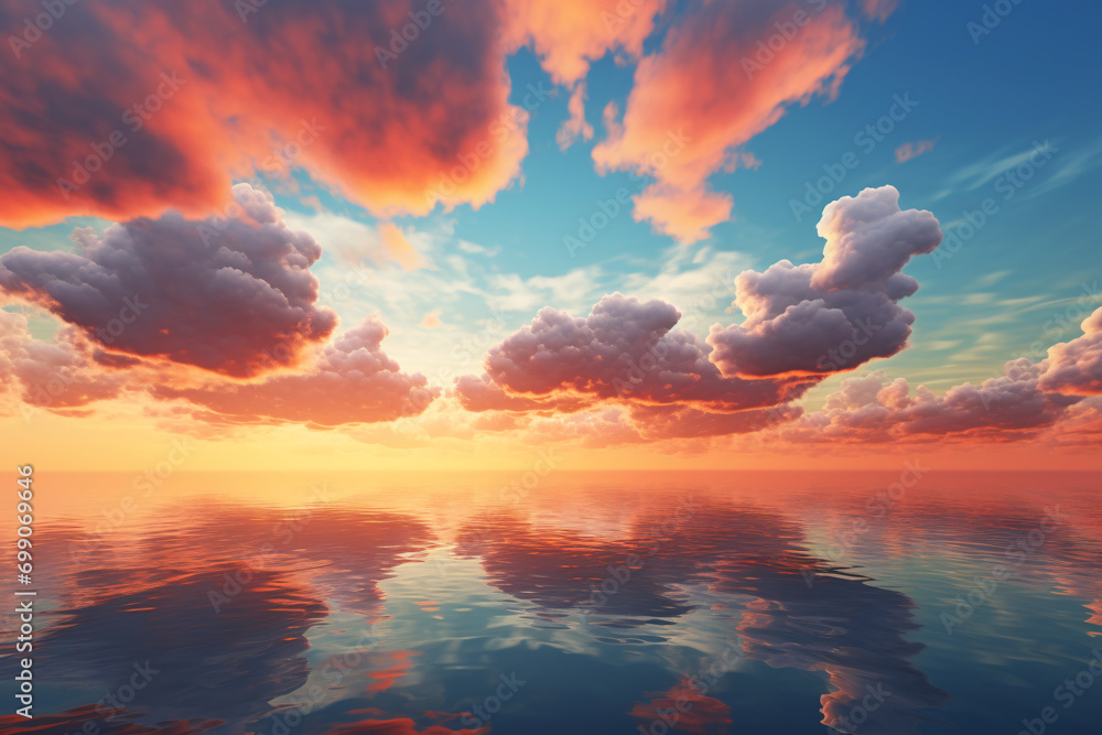 A beautiful colorful evening sky with clouds during sunset A beautiful colorful evening sky with clouds during sunset