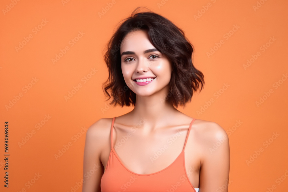 Young beautiful woman giving happy expression Young beautiful woman giving happy expression