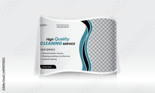 cleaning service for home curved tension pop up display banner design