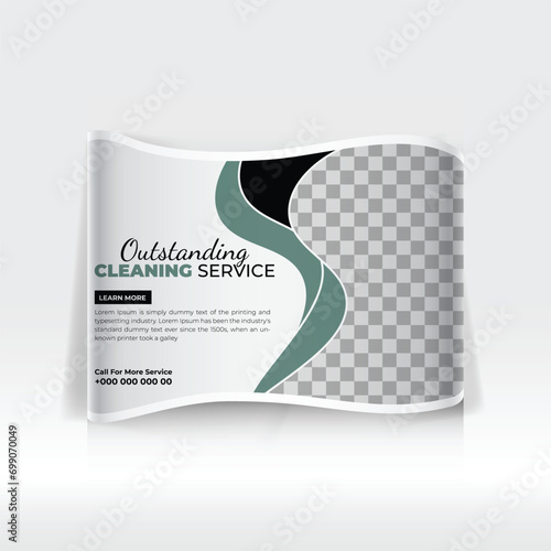 cleaning service for home curved tension pop up display banner design