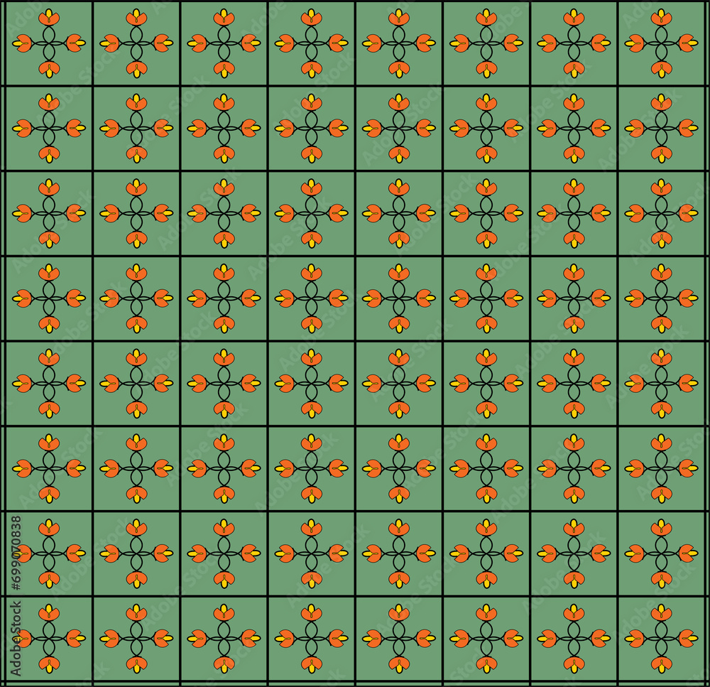 Various floral objects as pattern illustration.