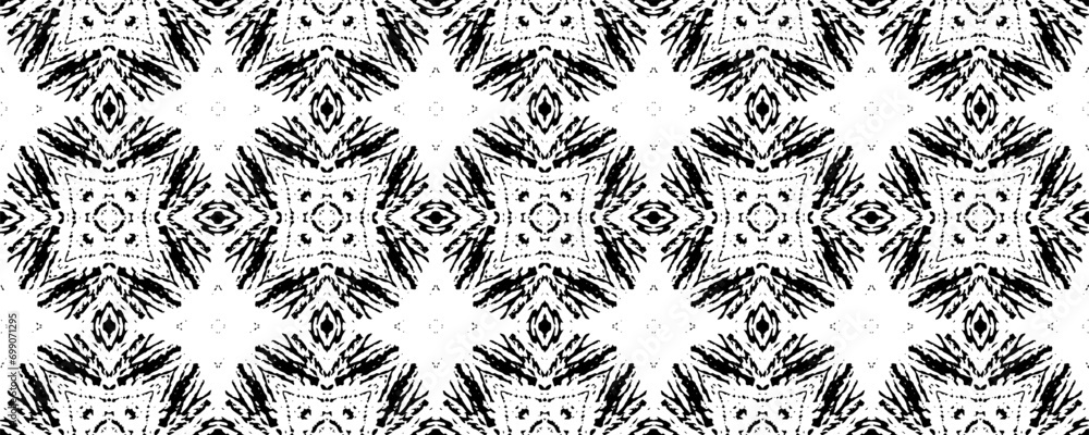 Fototapeta premium Native Ink Scribble Batik. Simple Tribal Boho Vector. Ethnic Ikat Batik. Black Colour Dark Doodle Textile. Black Color Doodle Pattern. Abstract Native Dark Pattern. Abstract Ink Scribble Vector