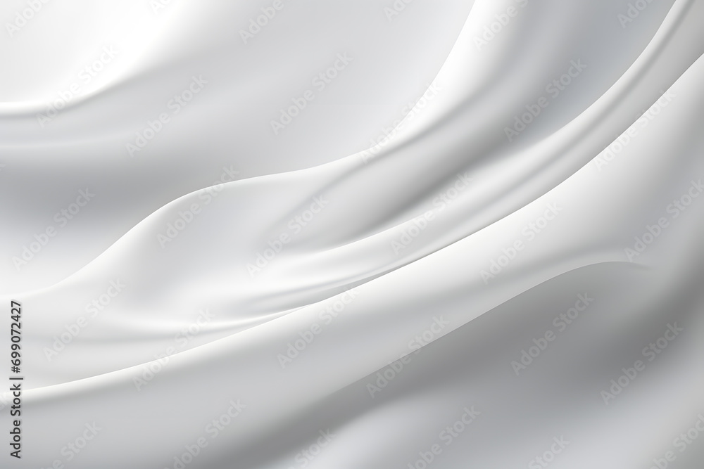 Fototapeta premium Flowing Satin Waves: White and Grey Fabric Texture
