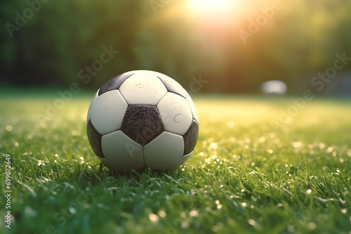 Soccer Ball on the Green Grass © darshika