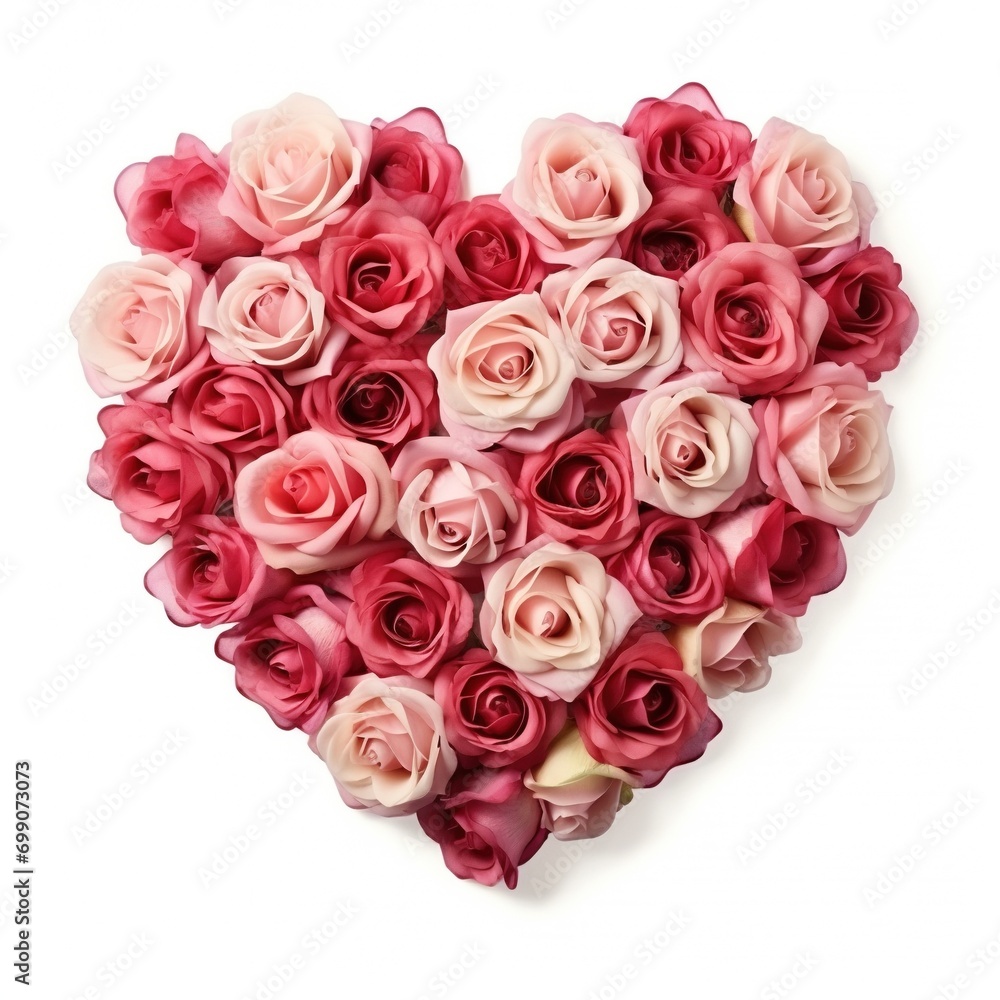 Heart of Roses on White Background. Love, Valentine, Affection
Heart of Roses on White Background. Love, Valentine, Affection