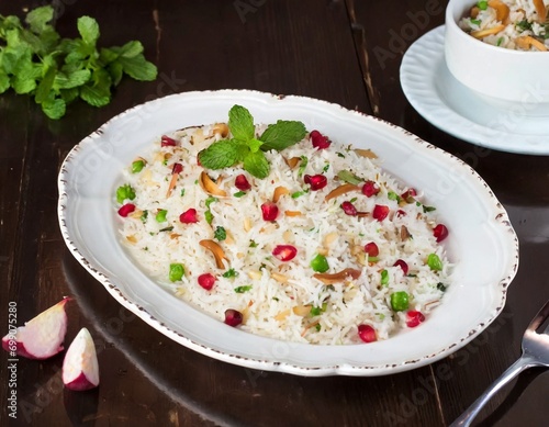 Indian Cuisine Pulao or Pulav photo