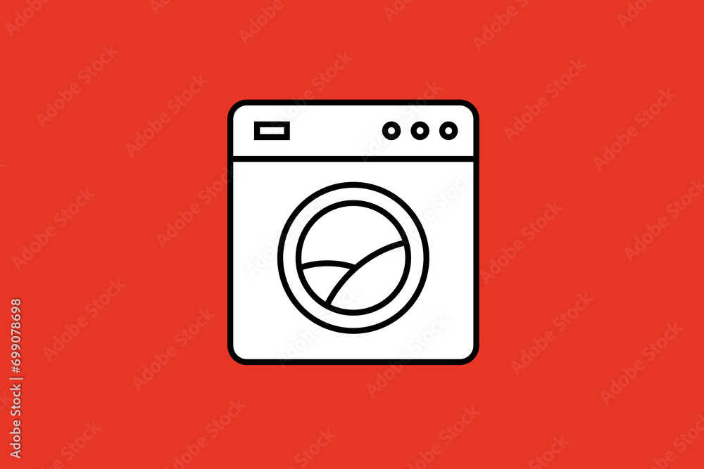 washing machine illustration in flat style design. Vector illustration. washing machine illustration in flat style design. Vector illustration.
