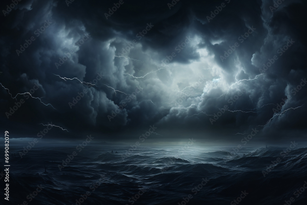 Fototapeta premium Dark sky during a thunderstorm