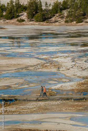 View of Norris Geyser Basin, Yellowstone National Park, Wyoming, USA