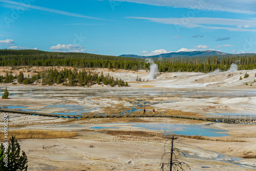 View of Norris Geyser Basin, Yellowstone National Park, Wyoming, USA