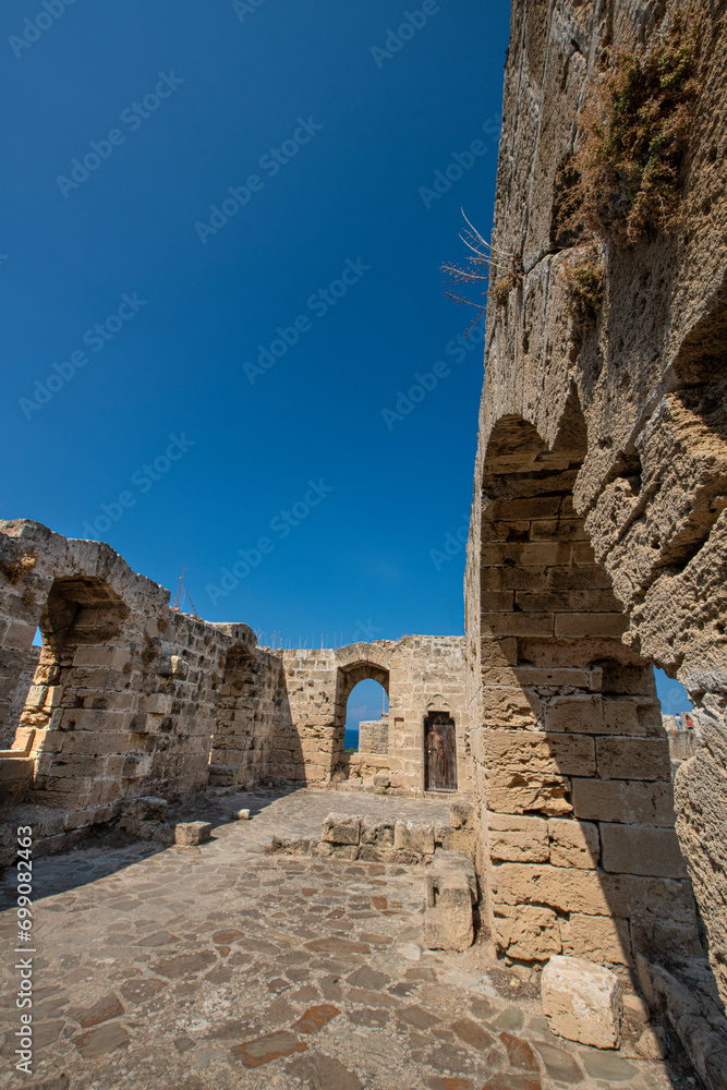 Kyrenia Castle (Girne Kalesi) was built in the 7th century by the Byzantines to protect the city against Arab-Islamic raids. There is a Byzantine church (St. George Church) inside the castle. CYPRUS