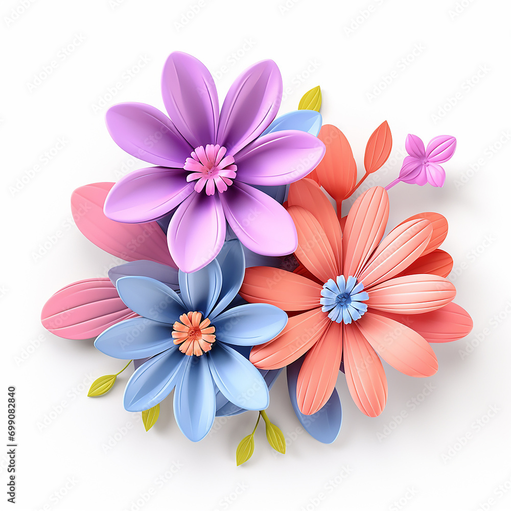 Paper flowers. Floral background. Vector illustration. Paper flowers. Floral background. Vector illustration.