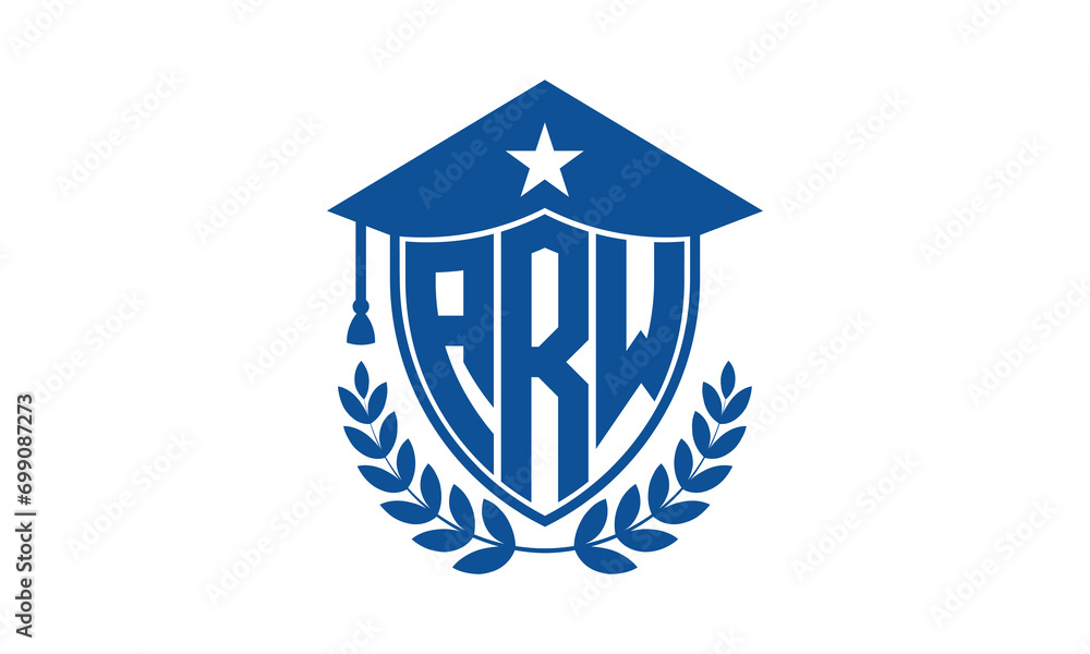 ARW three letter iconic academic logo design vector template. monogram, abstract, school, college, university, graduation cap symbol logo, shield, model, institute, educational, coaching canter, tech ARW three letter iconic academic logo design vector template. monogram, abstract, school, college, university, graduation cap symbol logo, shield, model, institute, educational, coaching canter, tech