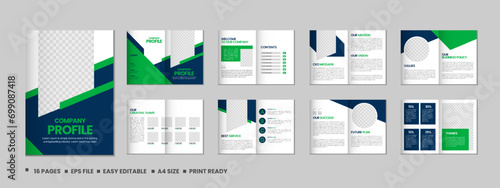 Company profile, multipage flyer brochure, 16 pages portfolio magazine, annual report, catalog and a4 multipage template design