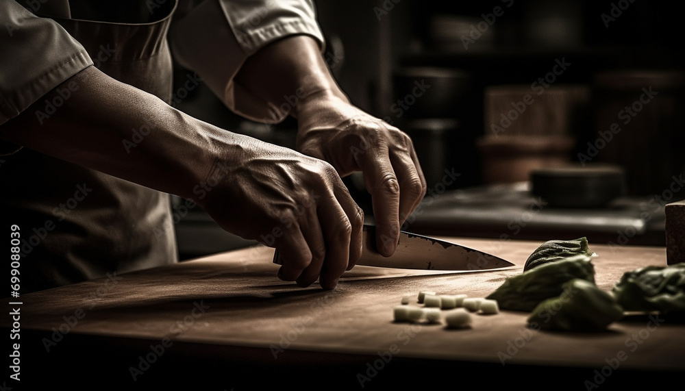 One man skilled craft in preparing fresh, healthy food generated by AI One man skilled craft in preparing fresh, healthy food generated by AI
