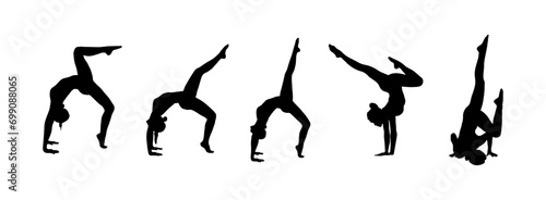 Detailed colorful silhouette yoga vector illustration. Fitness Concept. Gymnastics.