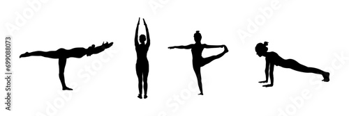 Detailed colorful silhouette yoga vector illustration. Fitness Concept. Gymnastics.
