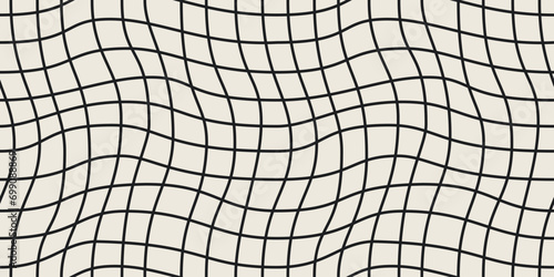 Seamless geometric pattern with woven wavy lines