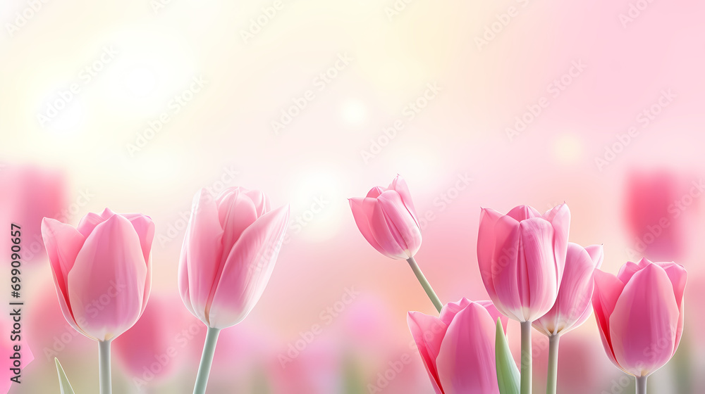 Tulip flowers in Valentine's Day background, decorative flower background pattern, PPT background