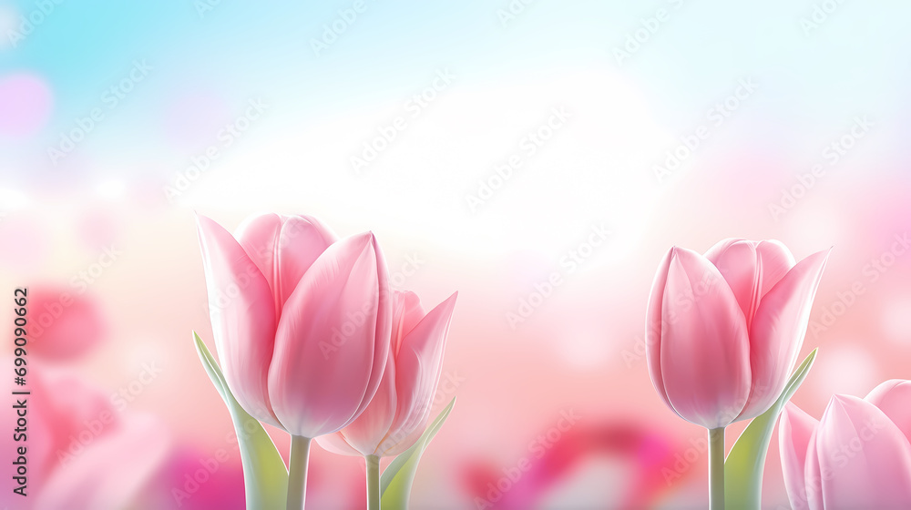 Tulip flowers in Valentine's Day background, decorative flower background pattern, PPT background
