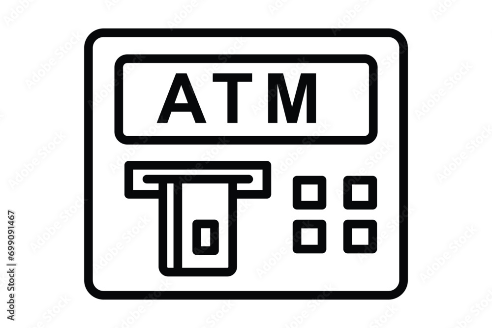 atm machine icon. icon related to automated cash withdrawals, financial. line icon style. element illustration atm machine icon. icon related to automated cash withdrawals, financial. line icon style. element illustration
