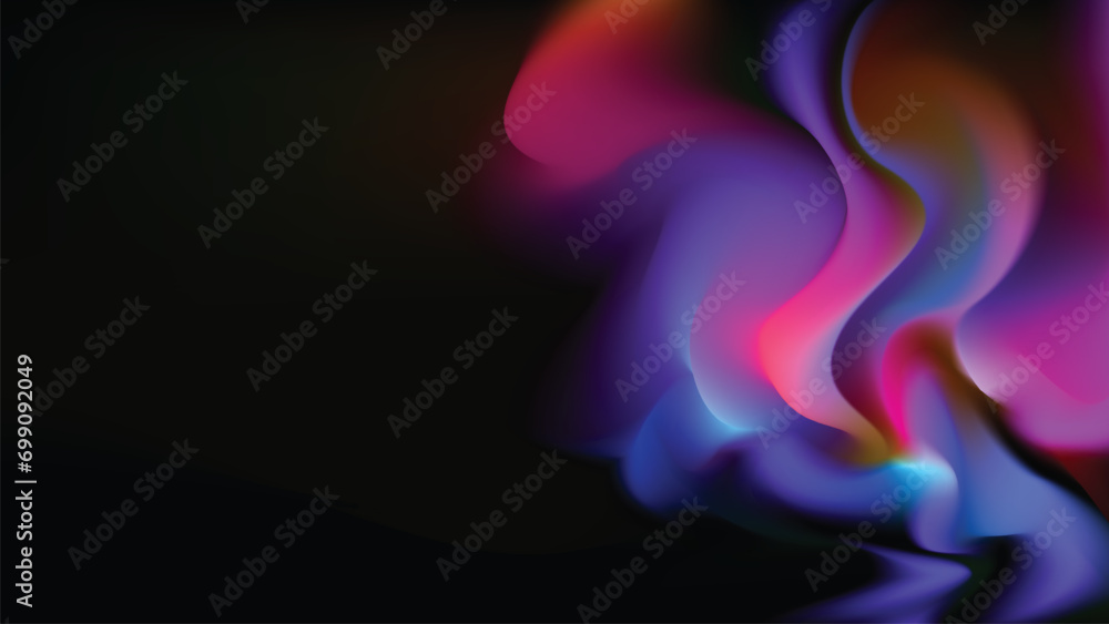 abstract background with elegant blue, red, yellow, purple and black gradations	