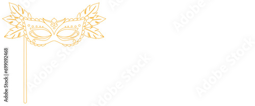 carnival mask line art style. carnival elements	