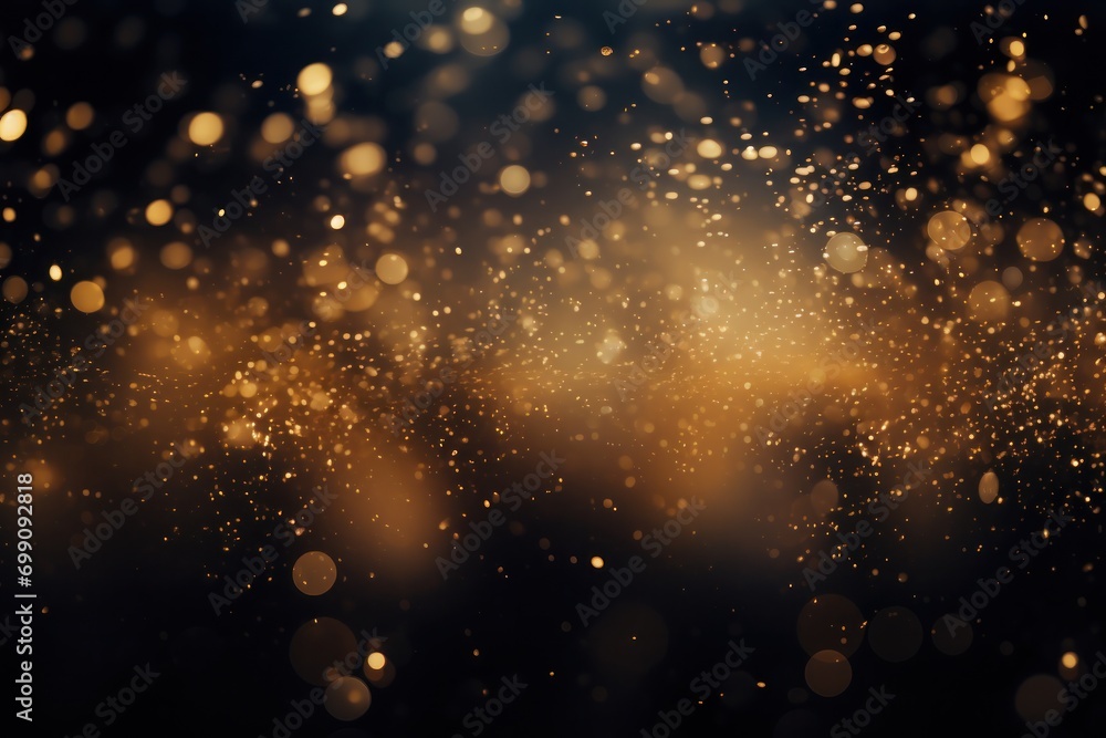 gold, dust, light, sparkle, luxury, glow, christmas, confetti, magic, shine. banner with a background image of golden dust and black sequins. falling around likes nebula galaxy and star in universe. gold, dust, light, sparkle, luxury, glow, christmas, confetti, magic, shine. banner with a background image of golden dust and black sequins. falling around likes nebula galaxy and star in universe.