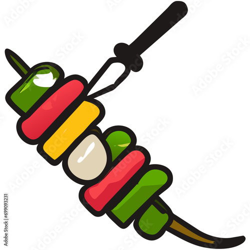 A kebab skewer vektor icon illustation