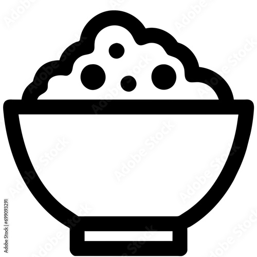 A bowl of risotto vektor icon illustation