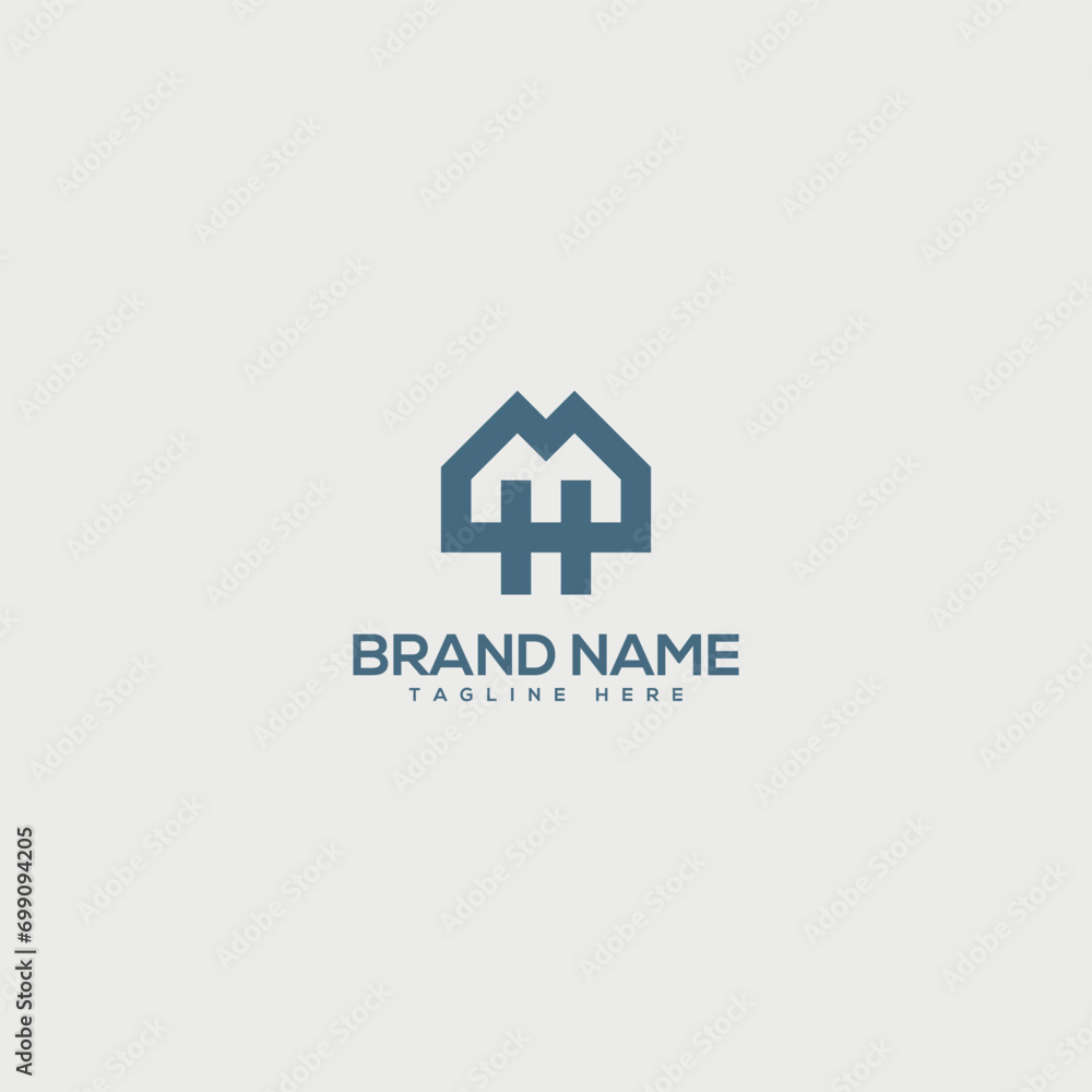 Abstract H letter logo design. Construction, home, real estate, building, property for vector elegant.