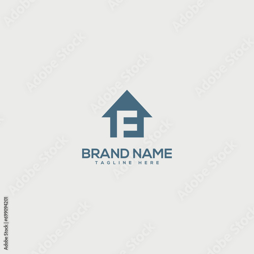 Abstract F letter logo design. Construction, home, real estate, building, property for vector elegant.