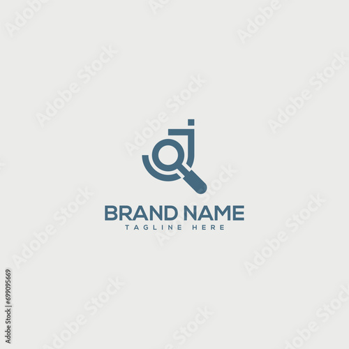Alphabet monogram letter J with job find logo design - vector.
