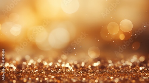 gold, dust, light, sparkle, luxury, glow, christmas, confetti, magic, shine. banner with a background image of golden dust and black sequins. falling around likes nebula galaxy and star in universe. © sornthanashatr
