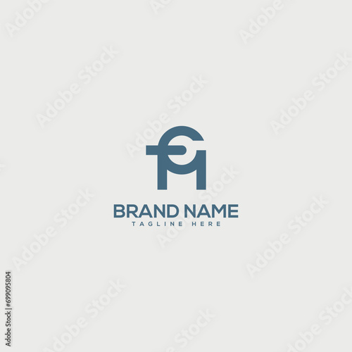 Monogram professional unique letter FM MF logo design template. Initials Business logo.