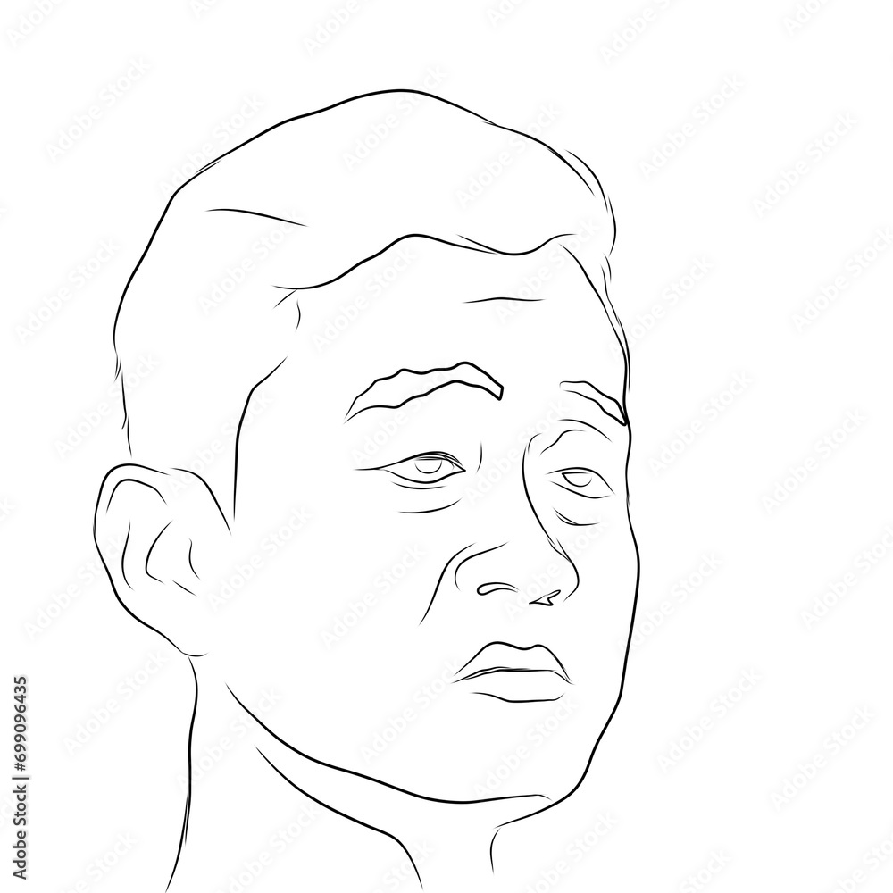 sketch of a man's face with a sad expression sketch of a man's face with a sad expression